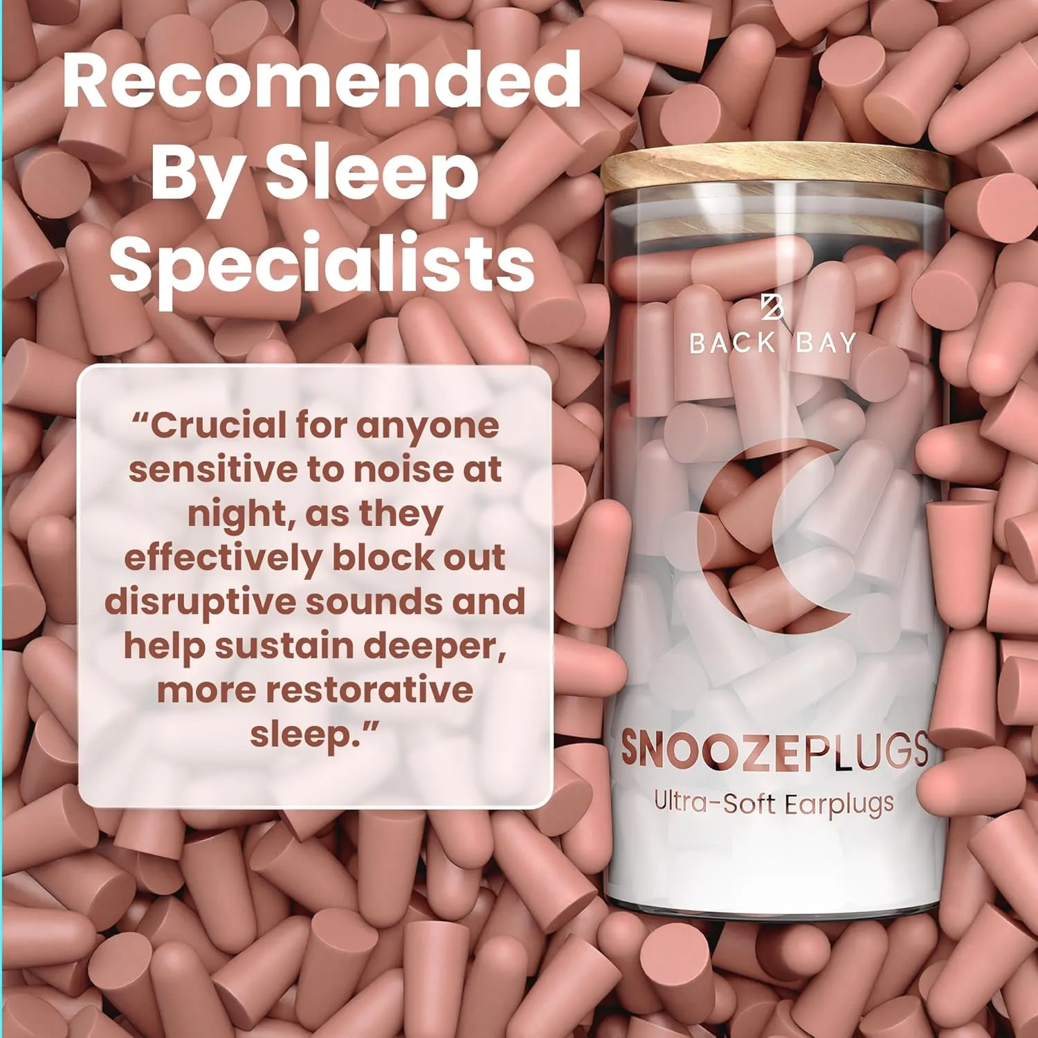 SnoozePlugs Ultra Soft Foam Ear Plugs for Sleeping, 120 Comfortable Foam Ear Plugs for Side Sleepers - 33db NRR, Nightime Earplugs for Snore Blocking, Noise Cancelling Earplugs Sleep Noise Reduction