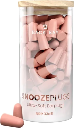 SnoozePlugs Ultra Soft Foam Ear Plugs for Sleeping, 120 Comfortable Foam Ear Plugs for Side Sleepers - 33db NRR, Nightime Earplugs for Snore Blocking, Noise Cancelling Earplugs Sleep Noise Reduction