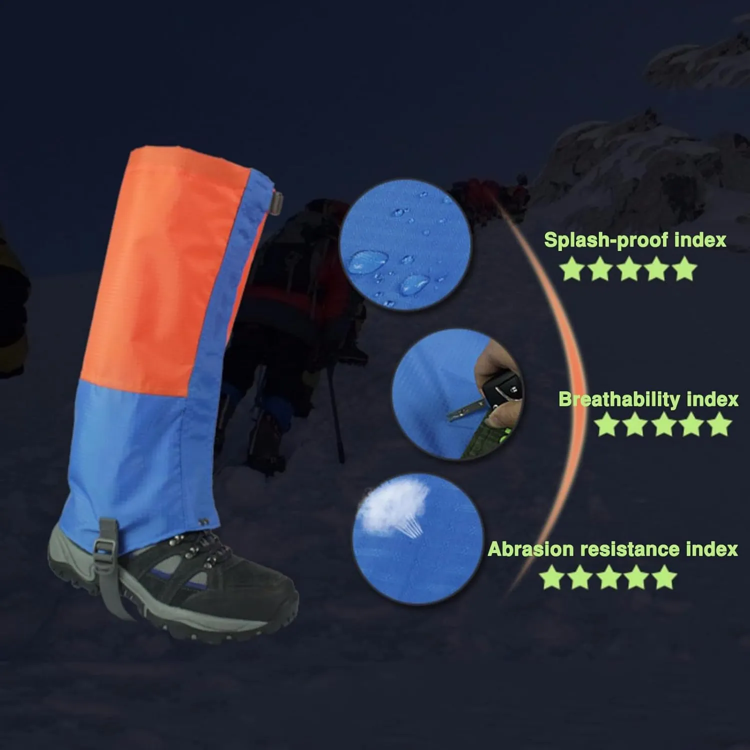 Snow Boots Mountaineering Breathable Leggings Snow Hiking Leggings Lightweight and Adjustable Leggings,Mountaineering