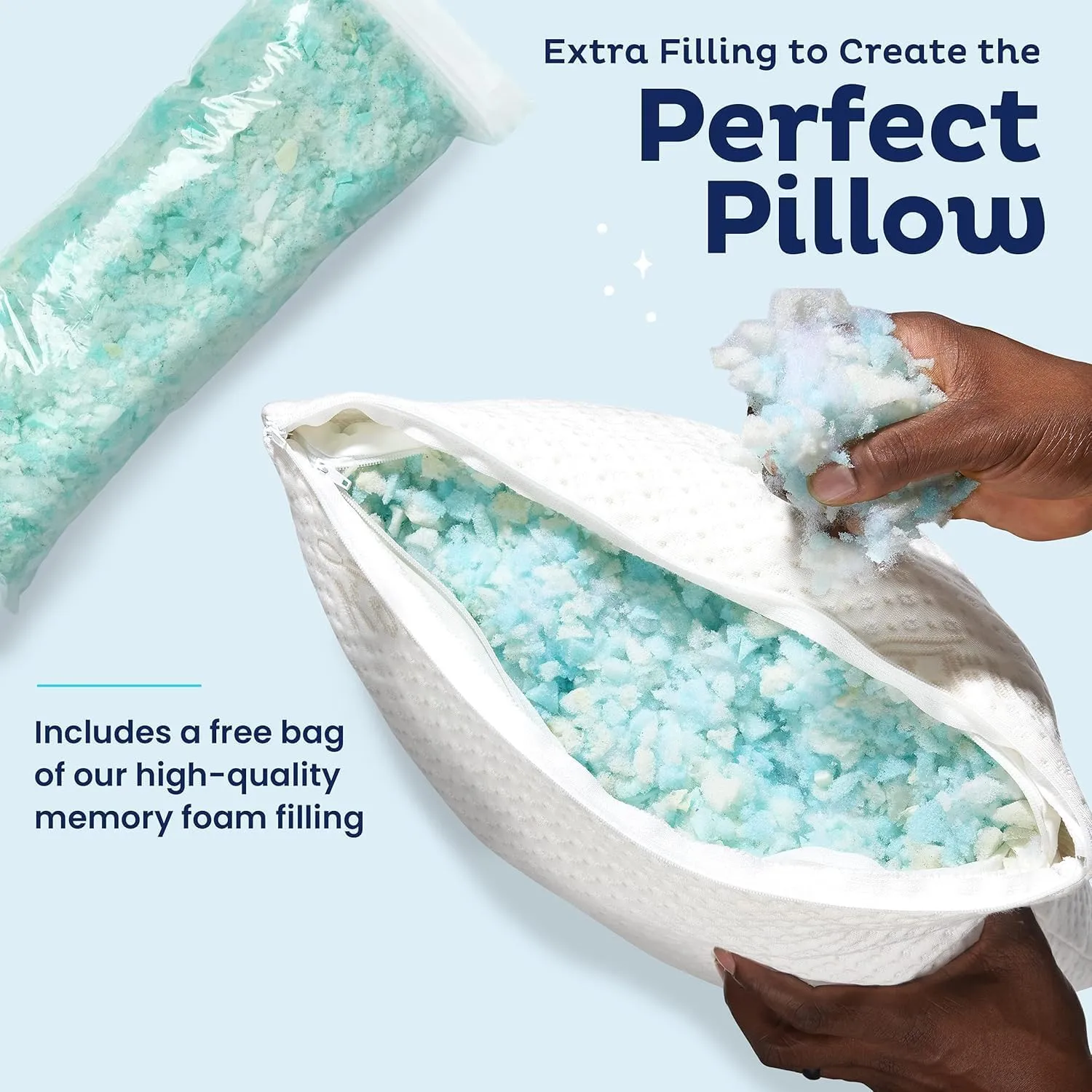 Snuggle-Pedic Adjustable Memory Foam Pillows - ﻿GreenGold Certified Pillow w/ Viscose of Bamboo Cover for Side, Stomach & Back Sleepers - Made in the USA - ﻿Standard