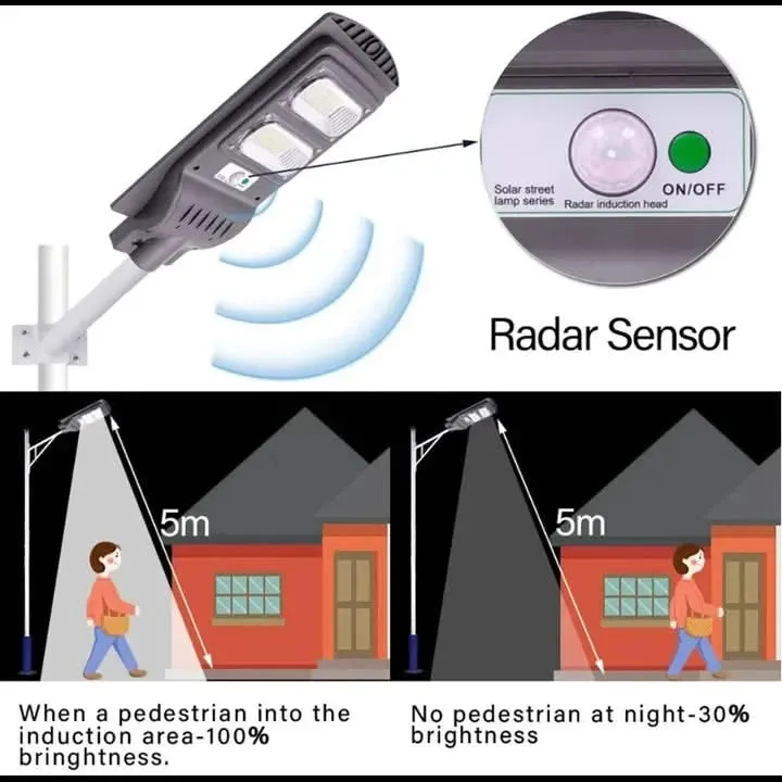 Solar LED Street Lights waterproof with motion sensor for Home, Garden (60W, Remote Control,Renewed)
