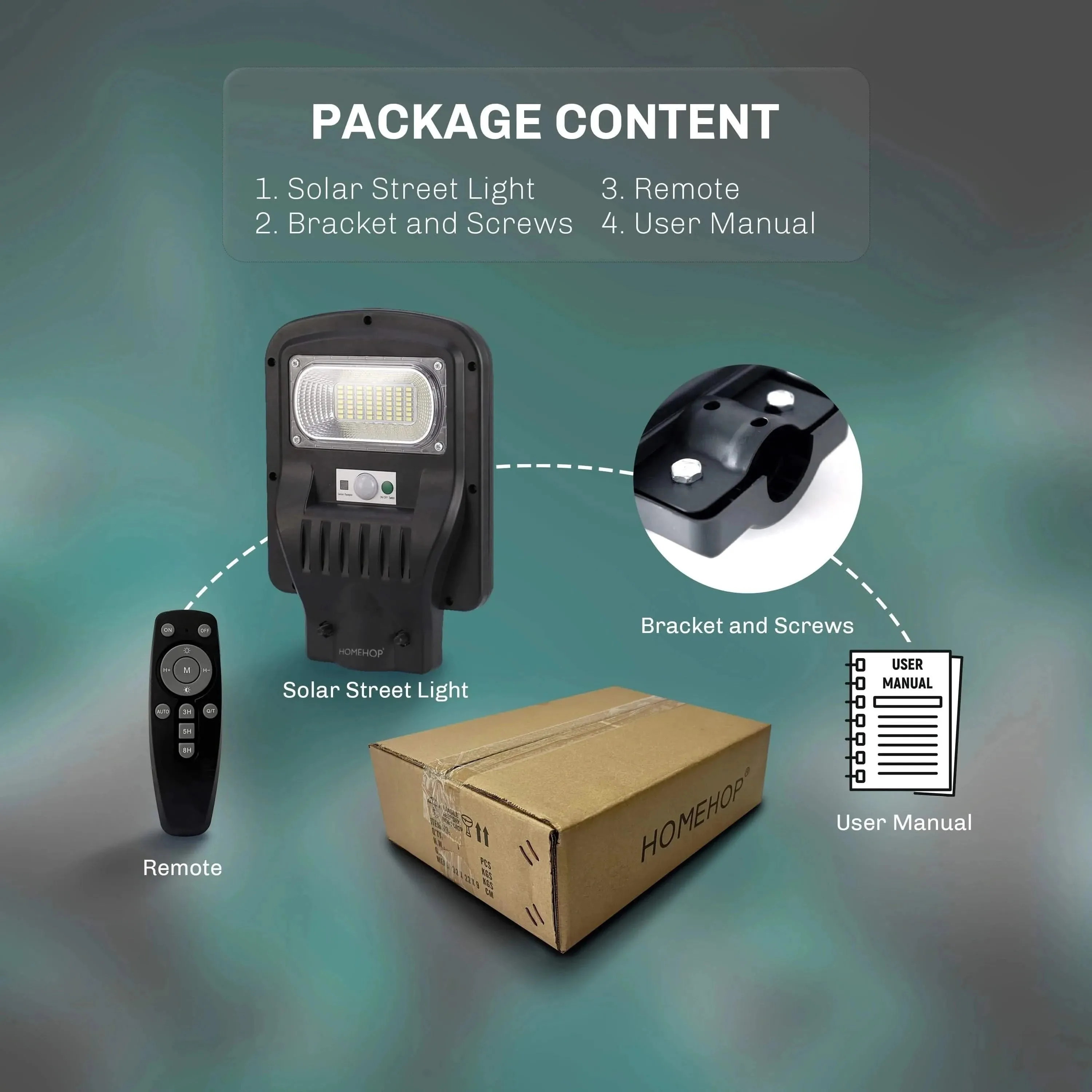 Solar Light For Street Outdoor Waterproof With Motion Sensor For Home, Village ( Remote, 50W )