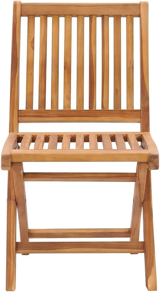 Solid Teak Wood Patio Chairs with Anthracite Cushions - Foldable Outdoor Furniture Set of 2, Weather-Resistant Garden Chairs for Poolside Backyard Beach Camping