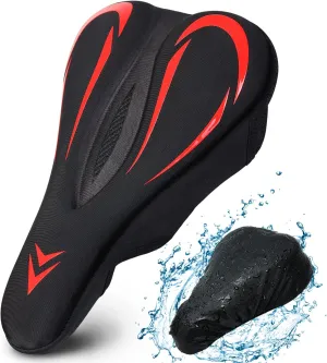Souke Sports Bike Seat Cover, Gel Padded Bike Seat Cushion, Bicycle Saddle Pad for Women Men with Hollow Design, Water & Dust Cover for Exercise, Mountain, Road, Stationary Spin Bike