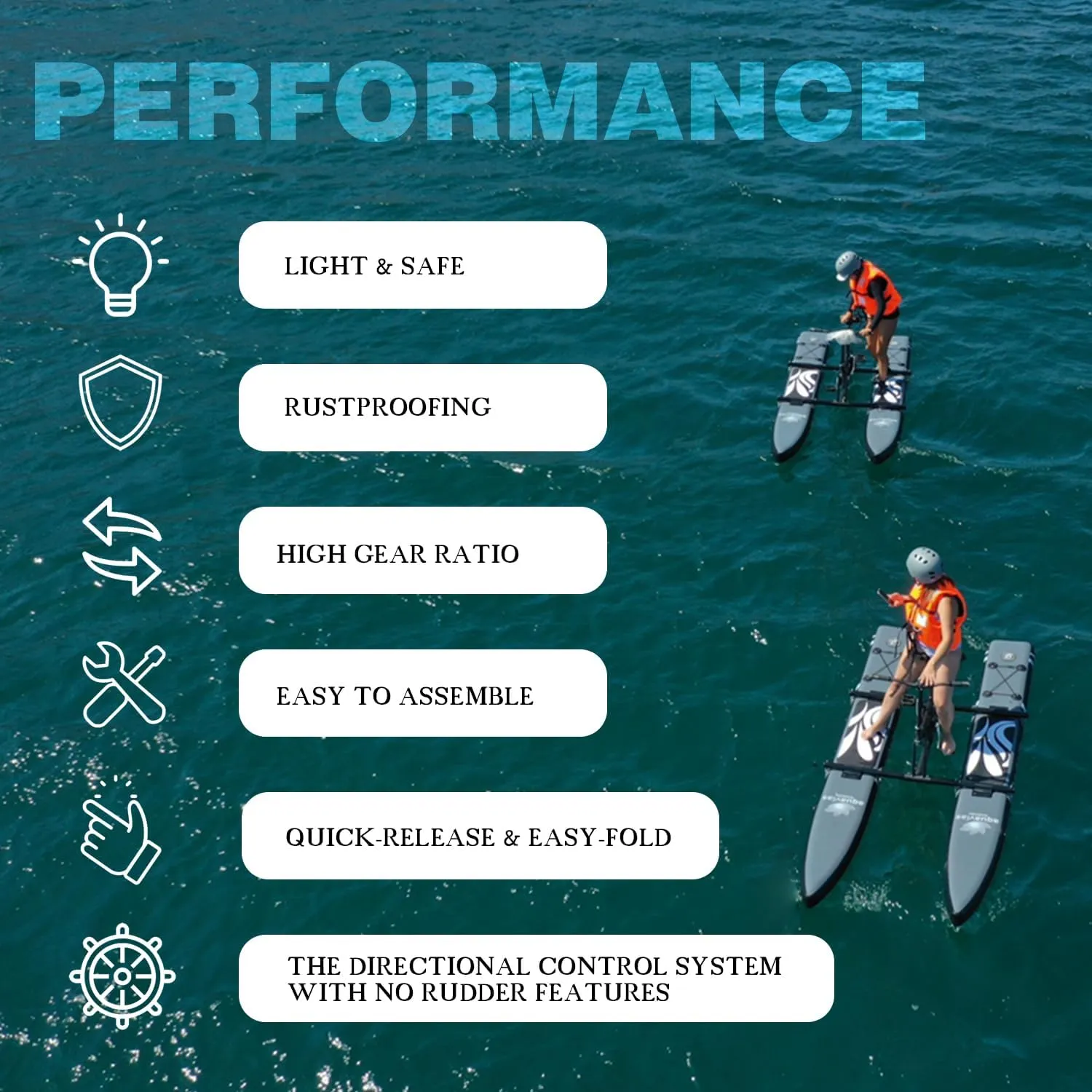 Spatium SUP Water Bike - Inflatable Pedal Boat for One Person - Fishing Kayak & Paddle Board - The Fun of Water & Fishing   Mat