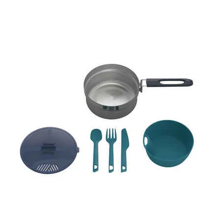 Stainless steel camping cook set - 1.1l