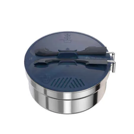 Stainless steel camping cook set - 1.1l