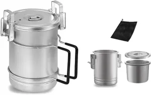 Stainless Steel Cooking Pot Camping Cooking Pot 304 Stainless Steel Camping Cooking Pot Cooking Pot Portable 304 Stainless Steel Camping Cooking Pot Large Capacity Multi-Functional Steaming