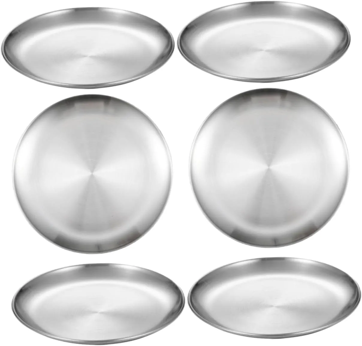 Stainless Steel Plates Set for Boys and Girls 10-inch Round Dinner Plates Versatile Sturdy for Camping Bbq Daily Use