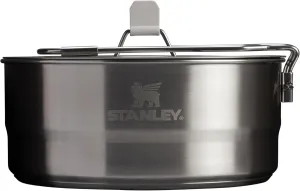 Stanley Wildfare Pro 5-Piece Stainless Steel Saucepan Cook Set | 2 qt Saucepan with Fold & Lock Handle | Cutting Board and Spoon | Camping Essentials for Your Camp Kitchen | BPA-Free