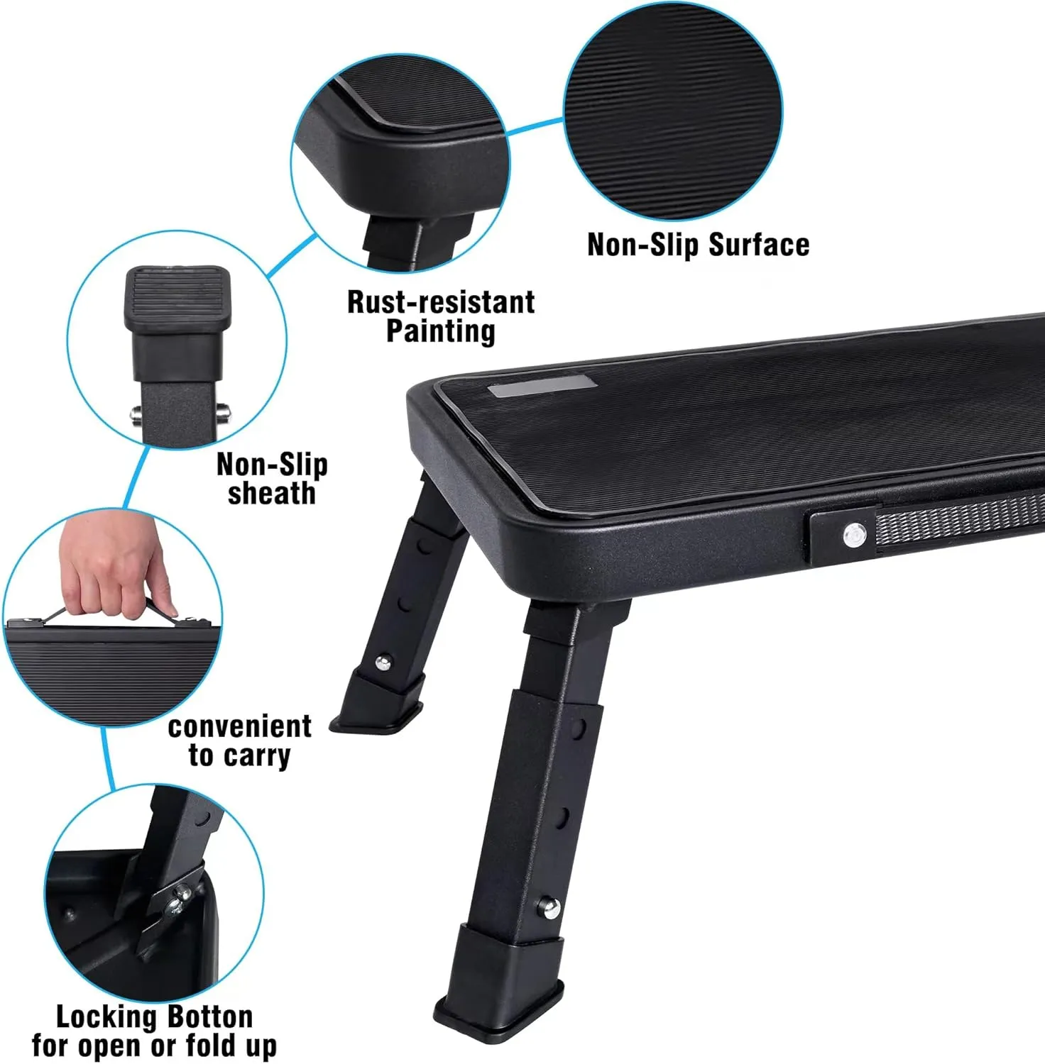 Step Stool, Adjustable Folding Step Stools for Adults and Seniors, Foldable Step Stool,Step Ladder with Anti-Slip Platform and Rubber feet for Kitchen,Bed,Garden,RV,Office Use,350Ibs Capacity