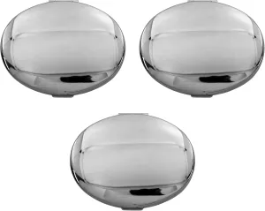 Stephanie Imports Set of 3 Double Sided Magnifying Compact Mirrors with Reflective Metal Finish (Silver, Oval)