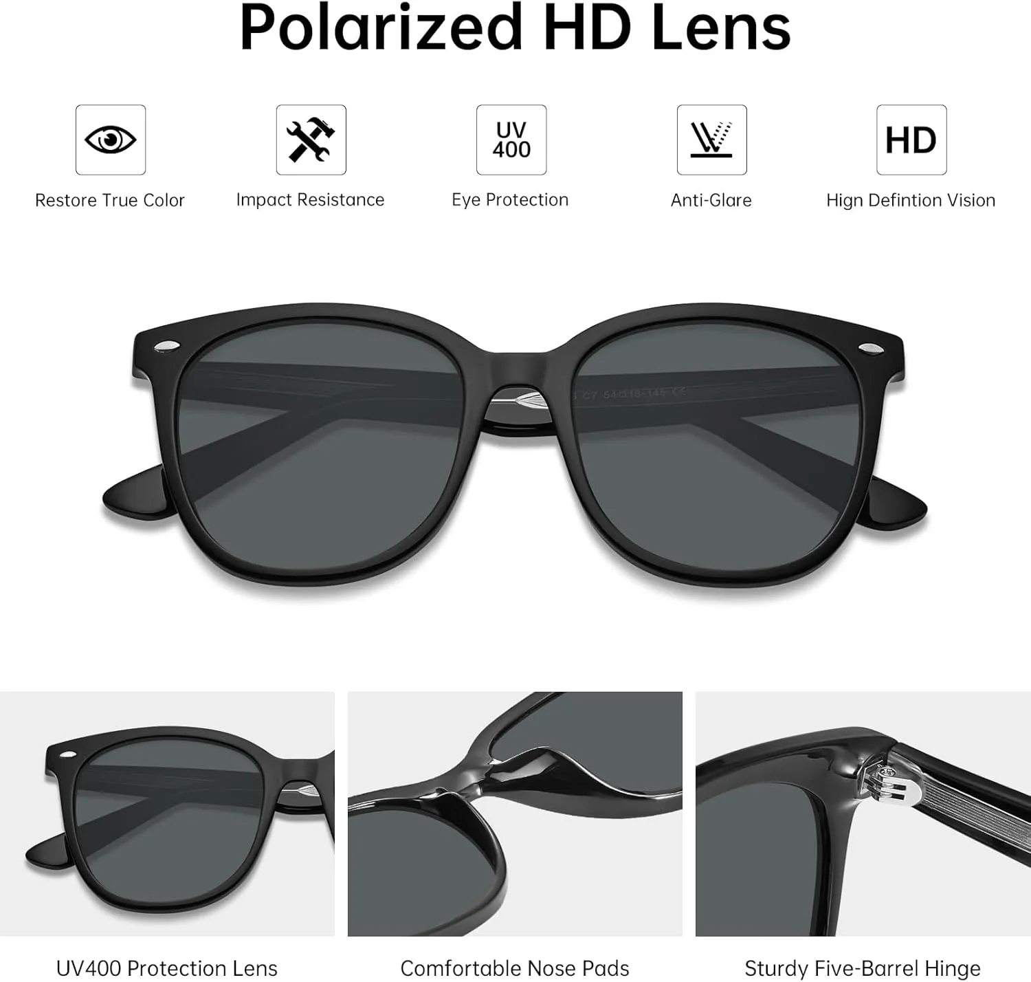 STGATN Polarized Sunglasses for Women Retro Designer Style Fashion UV400 Protection ST669806