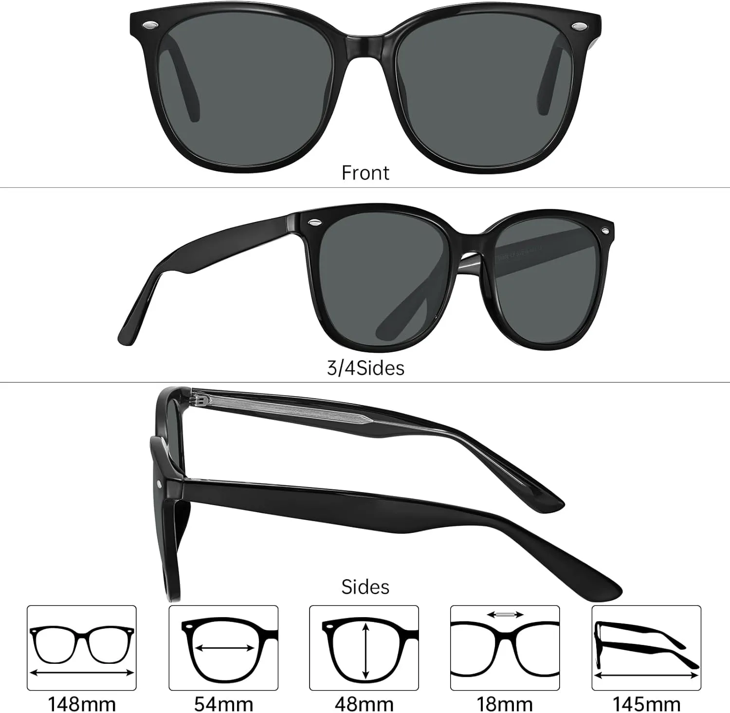 STGATN Polarized Sunglasses for Women Retro Designer Style Fashion UV400 Protection ST669806