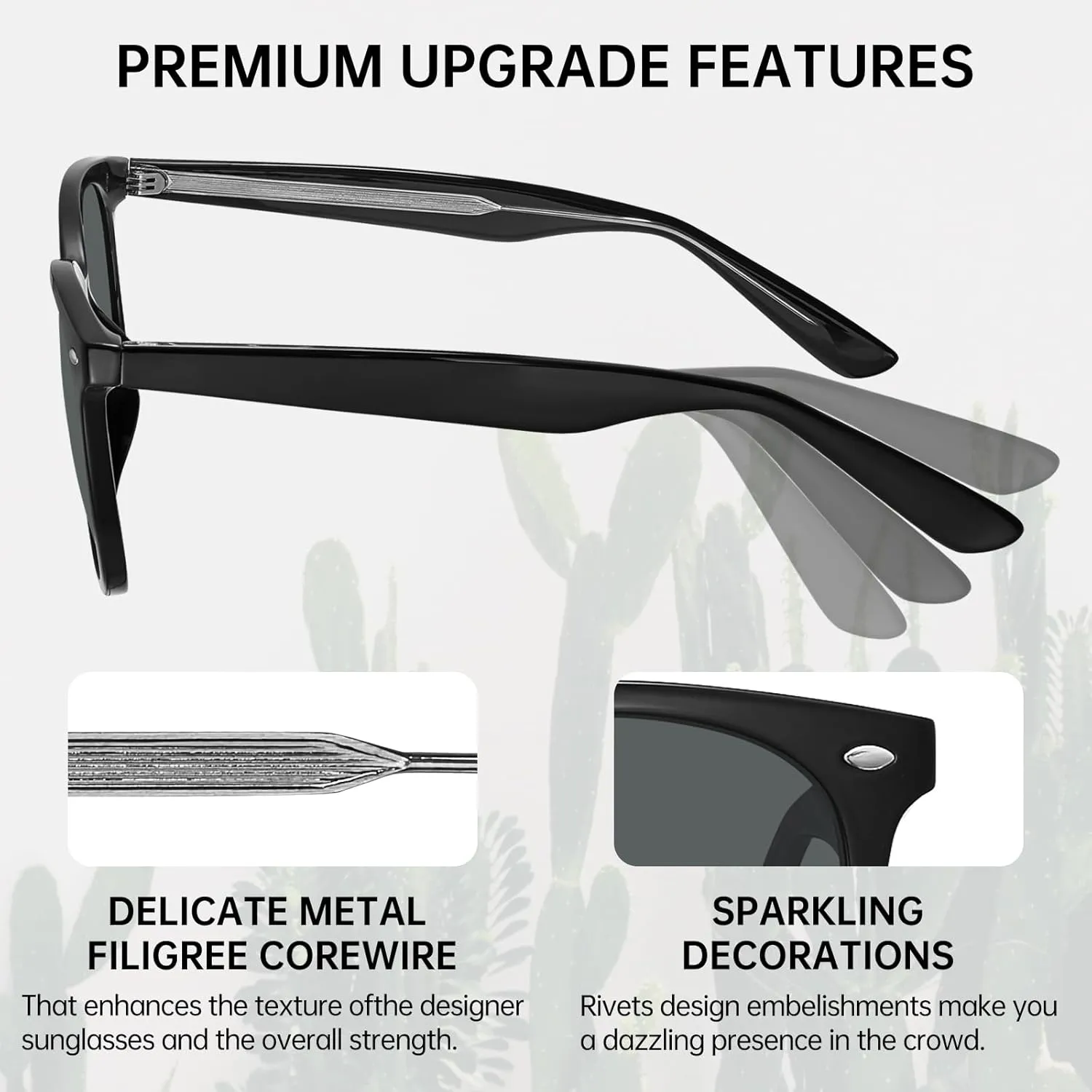 STGATN Polarized Sunglasses for Women Retro Designer Style Fashion UV400 Protection ST669806
