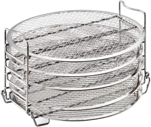 STOBAZA Air Fryer Grill Accessory 5 Layer Dehydrator Rack Stainless Steel Stand Compatible Nutrient-Rich Drying