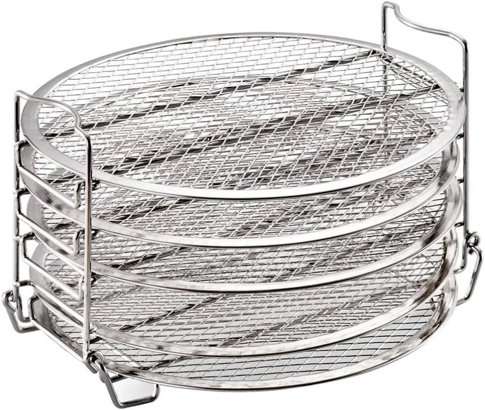 STOBAZA Air Fryer Grill Accessory 5 Layer Dehydrator Rack Stainless Steel Stand Compatible Nutrient-Rich Drying