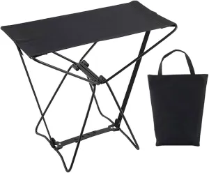 Stool for Outdoor Use - Ideal for Camping and Fishing, Black, 39cmx34cmx21cm