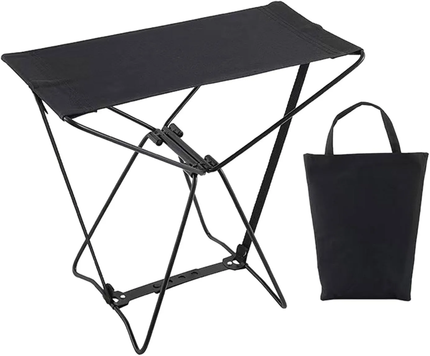 Stool for Outdoor Use - Ideal for Camping and Fishing, Black, 39cmx34cmx21cm