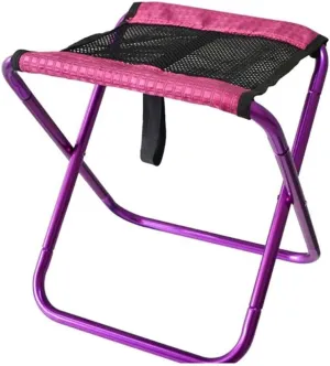 Stools Chairs Outdoor Breathable Mesh Folding Stool, Portable Ultra Light Small Stool Bench for Travel Picnic Camping Fishing Stool Modern Stool (Color : Lila)