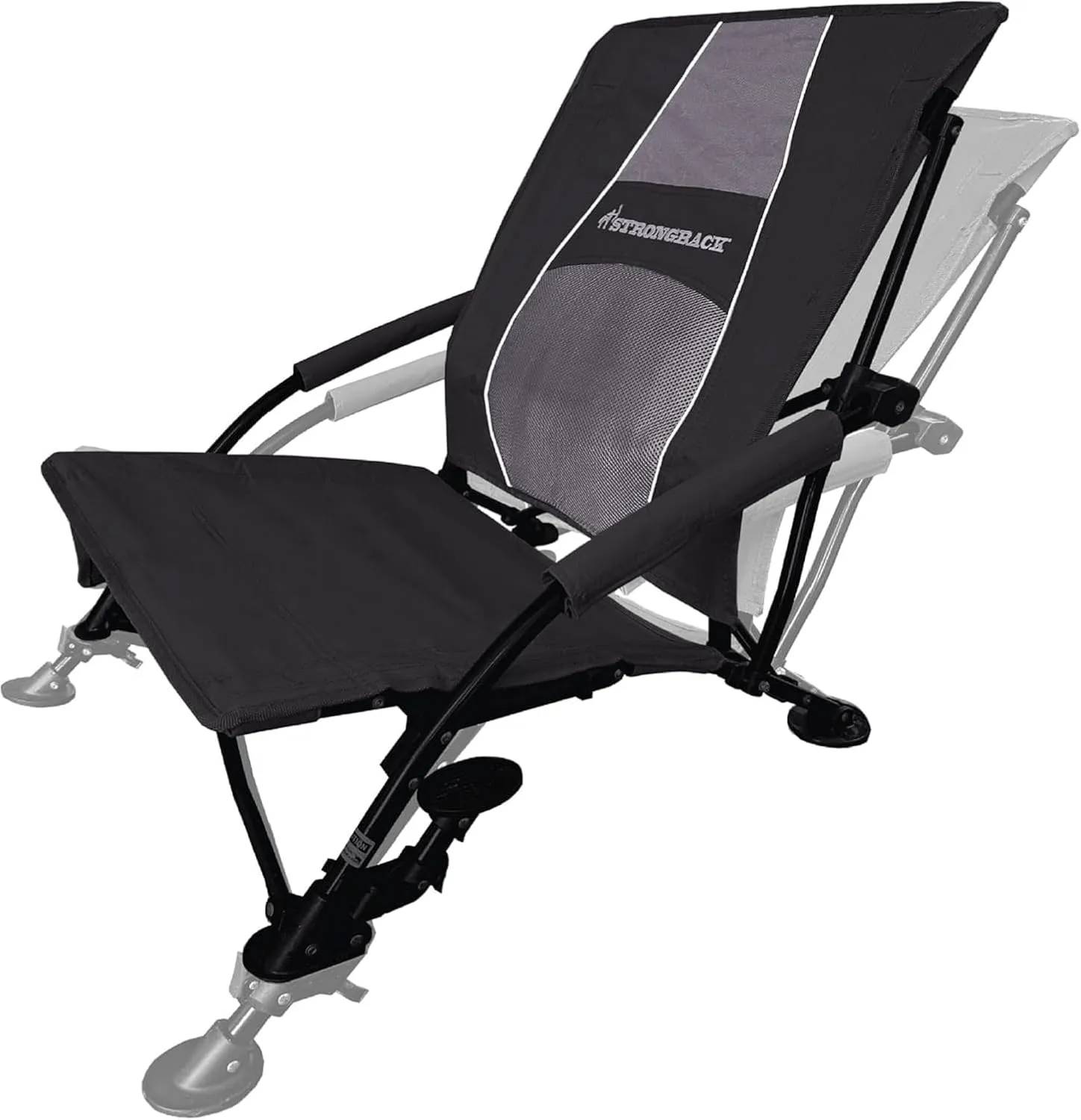STRONGBACK Beach Chairs - Low Gravity Recliner Portable Beach Chair - with Built-in Lumbar Support, Heavy Duty Folding Beach Chairs, Great for Travel
