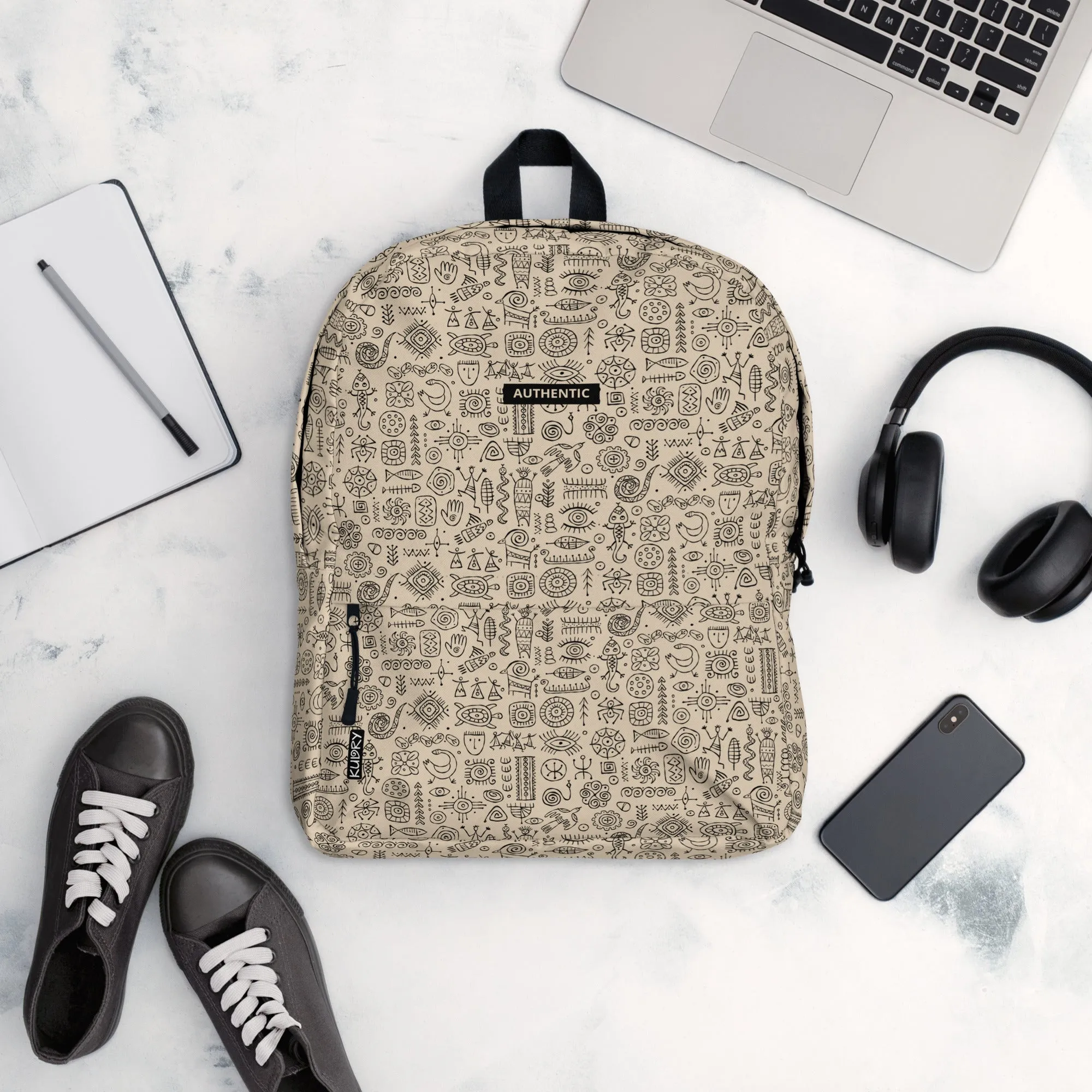Stylish Ethnic Backpack personalised, Authentic print