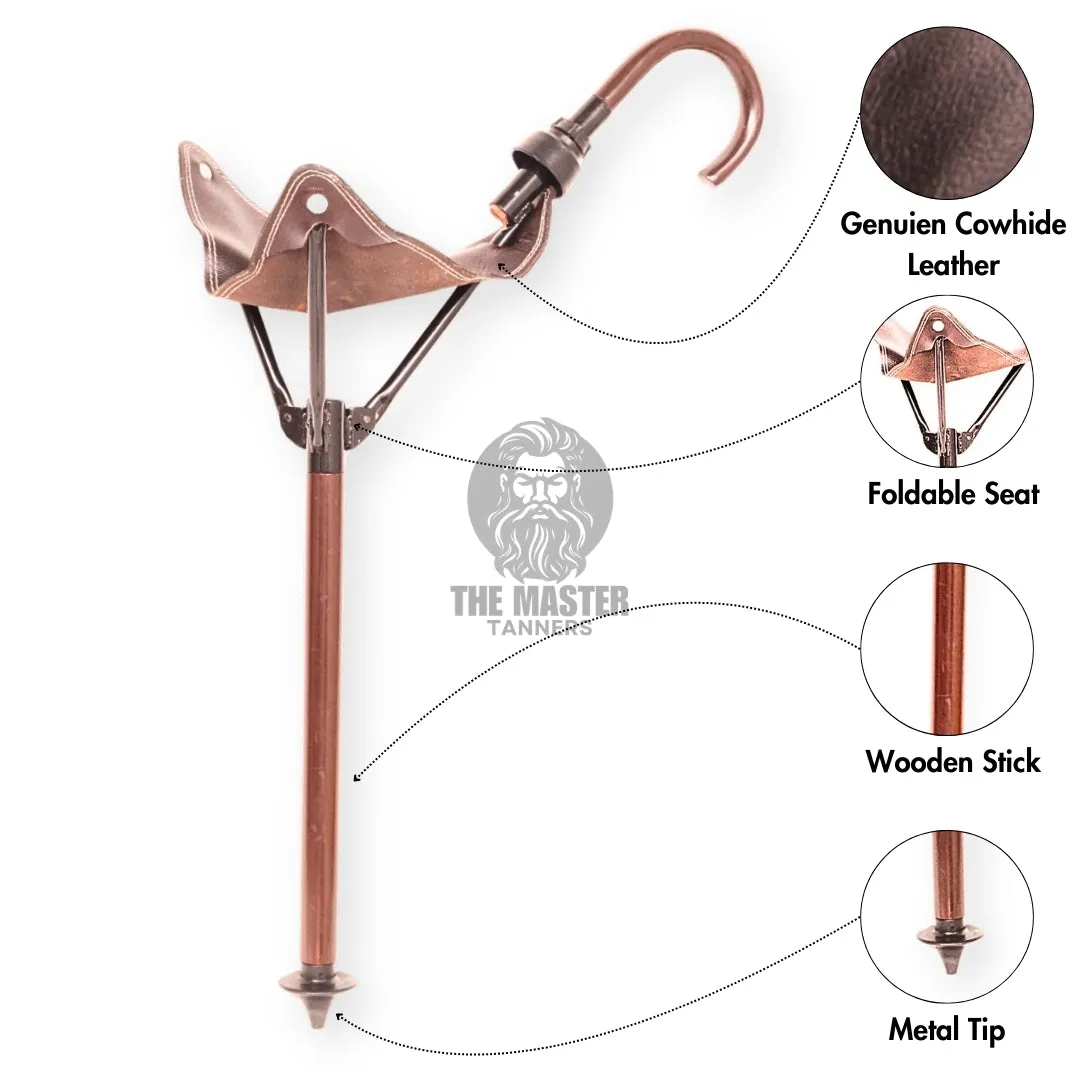 Stylish Leather Foldable Camping Stool