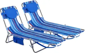 SUNNYFEEL Beach Lounge Chair, Backpack Reclining Beach Chairs Lay Flat, Sun Face Down Tanning Chair, Folding Camping Chairs Portable Camp Cot with Backpack Straps for Outdoor/Picnic/Lawn