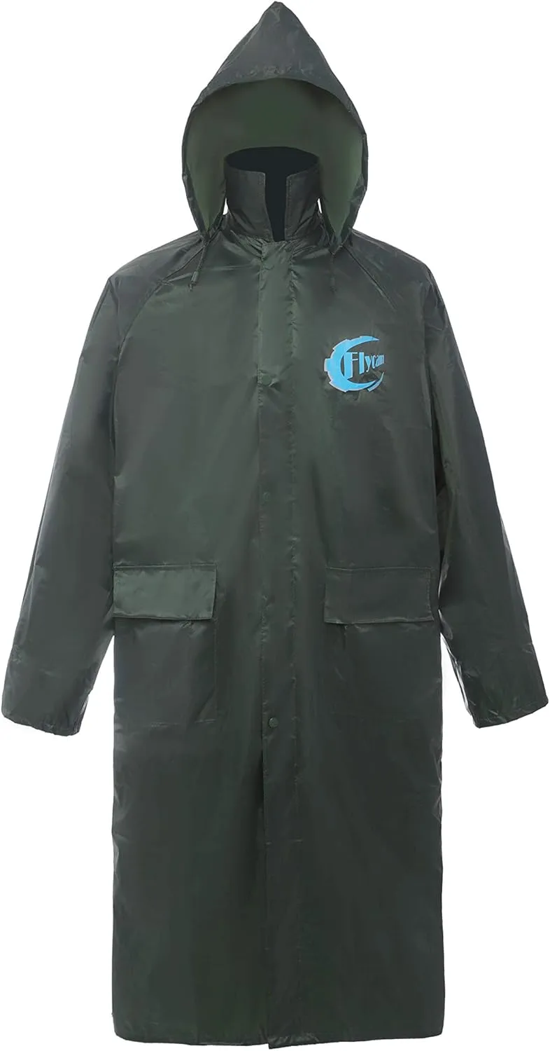 SunPower Flycam Waterproof Rain Poncho Breathable Lightweight Rain Cover for Men & Women Portable Raincoat Rain Poncho with Hoods and Sleeves