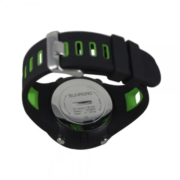 SUNROAD 5ATM Waterproof Digital Sports Watch with Altimeter Barometer Compass Pedometer Thermometer Green Black & Black Edge