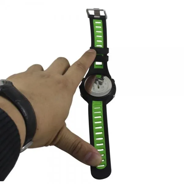 SUNROAD 5ATM Waterproof Digital Sports Watch with Altimeter Barometer Compass Pedometer Thermometer Green Black & Black Edge