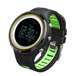 SUNROAD 5ATM Waterproof Digital Sports Watch with Altimeter Barometer Compass Pedometer Thermometer Green Black & Black Edge