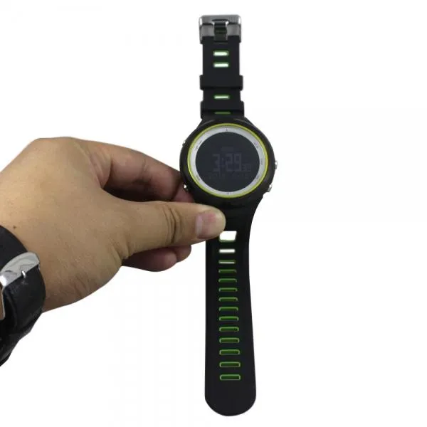 SUNROAD 5ATM Waterproof Digital Sports Watch with Altimeter Barometer Compass Pedometer Thermometer Green Black & Black Edge