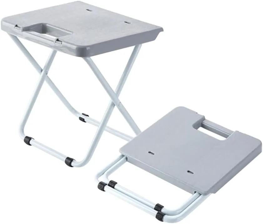 SUPVOX Pp Iron Camping Stool Foldable Fishing Chair Train Seat Compact for Home Outdoor Use