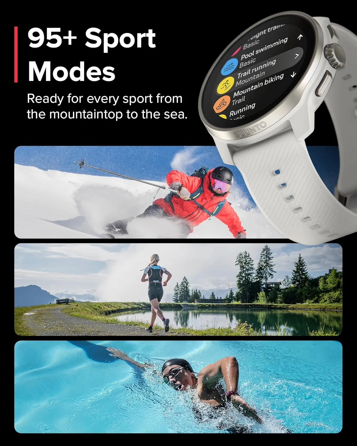 SUUNTO Race S GPS Sports Watch, 1.32" AMOLED Touchscreen w/Crown, 13 Days Battery Life, Training & Sleep Health Tracking, Dual-GNSS, 32GB Global Offline Maps, Lightweight for Running, Powder Pink