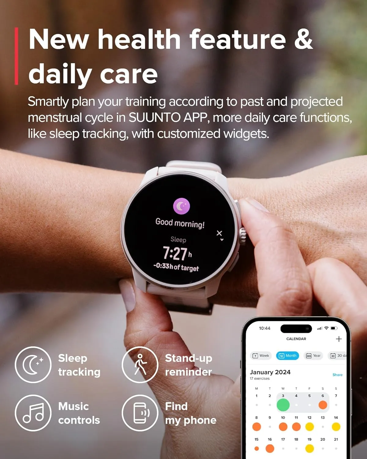 SUUNTO Race S GPS Sports Watch, 1.32" AMOLED Touchscreen w/Crown, 13 Days Battery Life, Training & Sleep Health Tracking, Dual-GNSS, 32GB Global Offline Maps, Lightweight for Running, Powder Pink