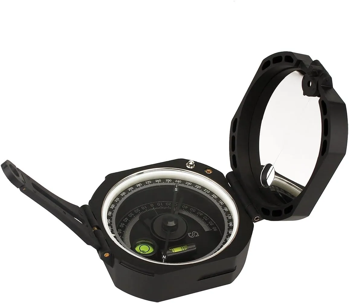 SVBONY Camping Military Compass Pocket Transit Multifunction Compass Lensatic Sighting Fluorescent Waterproof for Hunting Hiking with Strap