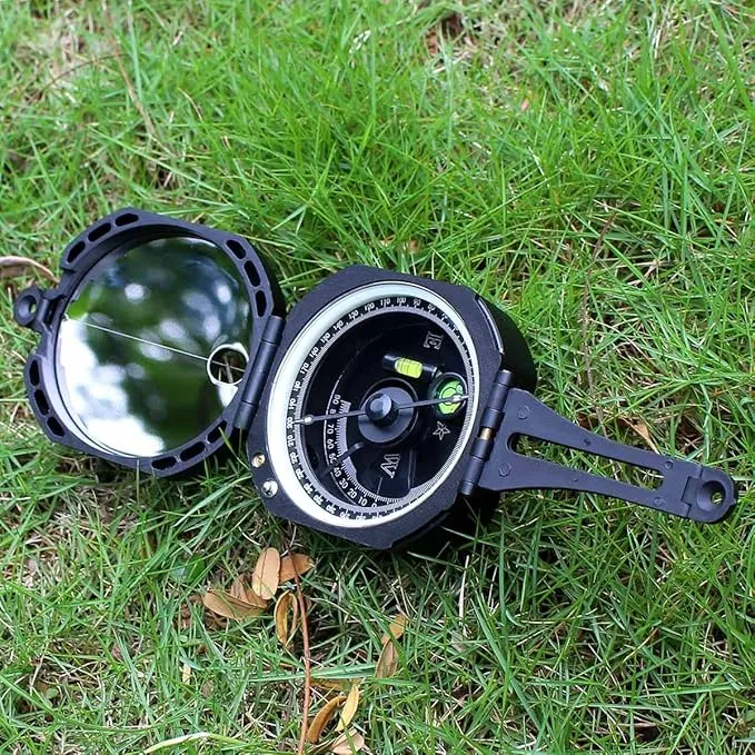 SVBONY Camping Military Compass Pocket Transit Multifunction Compass Lensatic Sighting Fluorescent Waterproof for Hunting Hiking with Strap