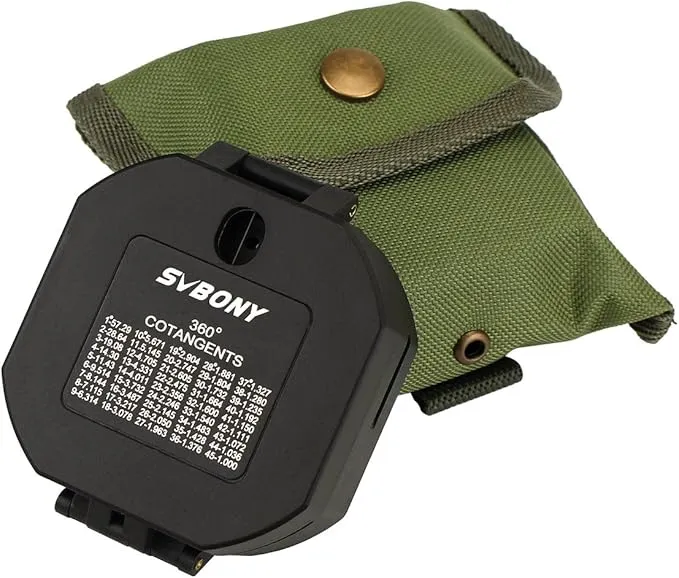 SVBONY Camping Military Compass Pocket Transit Multifunction Compass Lensatic Sighting Fluorescent Waterproof for Hunting Hiking with Strap