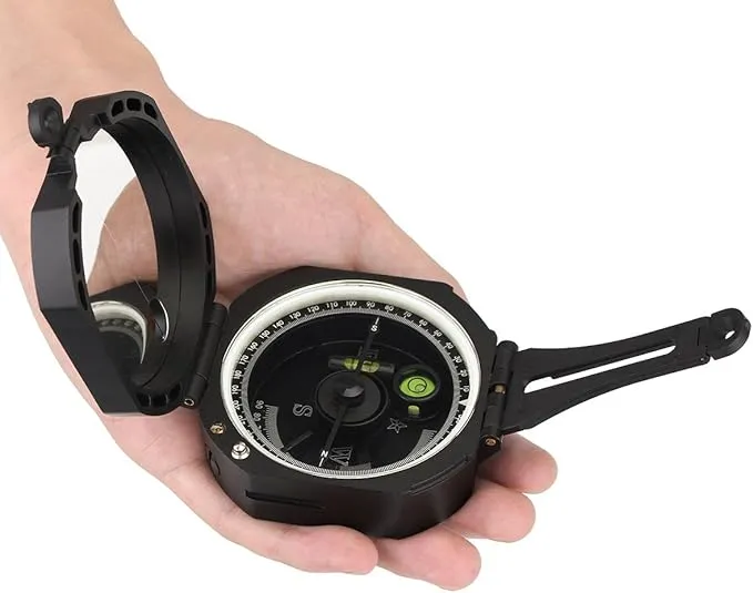SVBONY Camping Military Compass Pocket Transit Multifunction Compass Lensatic Sighting Fluorescent Waterproof for Hunting Hiking with Strap