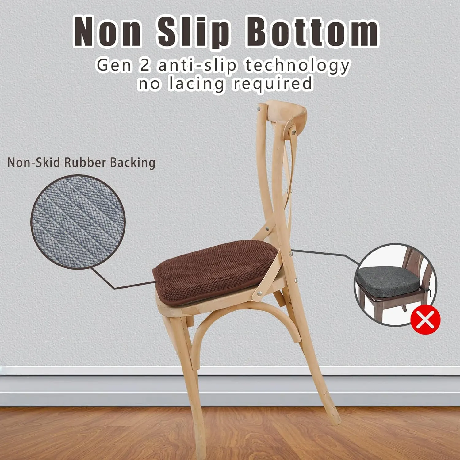 SWEMSTAR Chair Cushions - Kitchen Dining Chair Pads Foam Seat Cushion for Chairs Barstool Cushions Non Slip Seat Pad