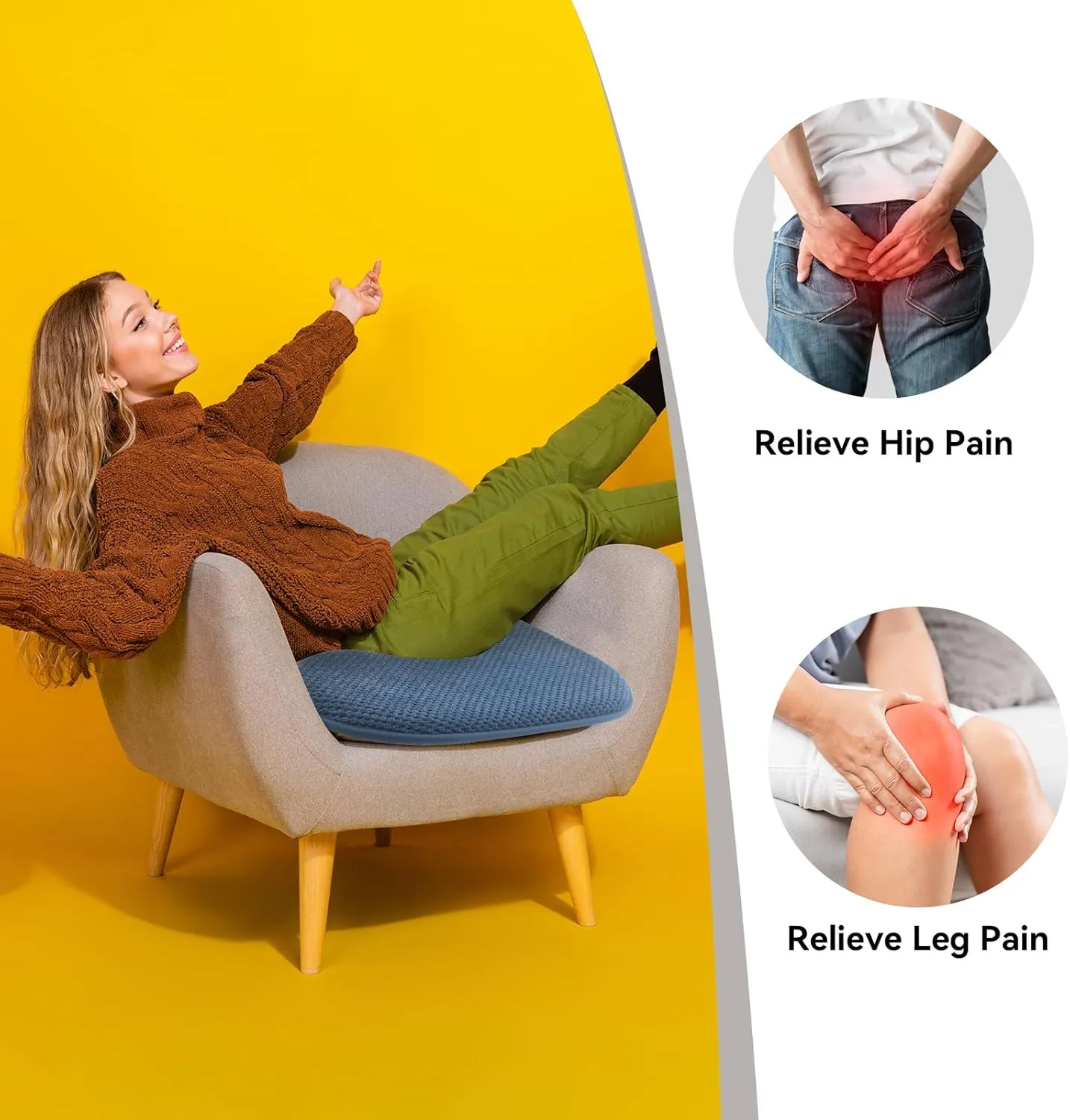 SWEMSTAR Chair Cushions - Kitchen Dining Chair Pads Foam Seat Cushion for Chairs Barstool Cushions Non Slip Seat Pad