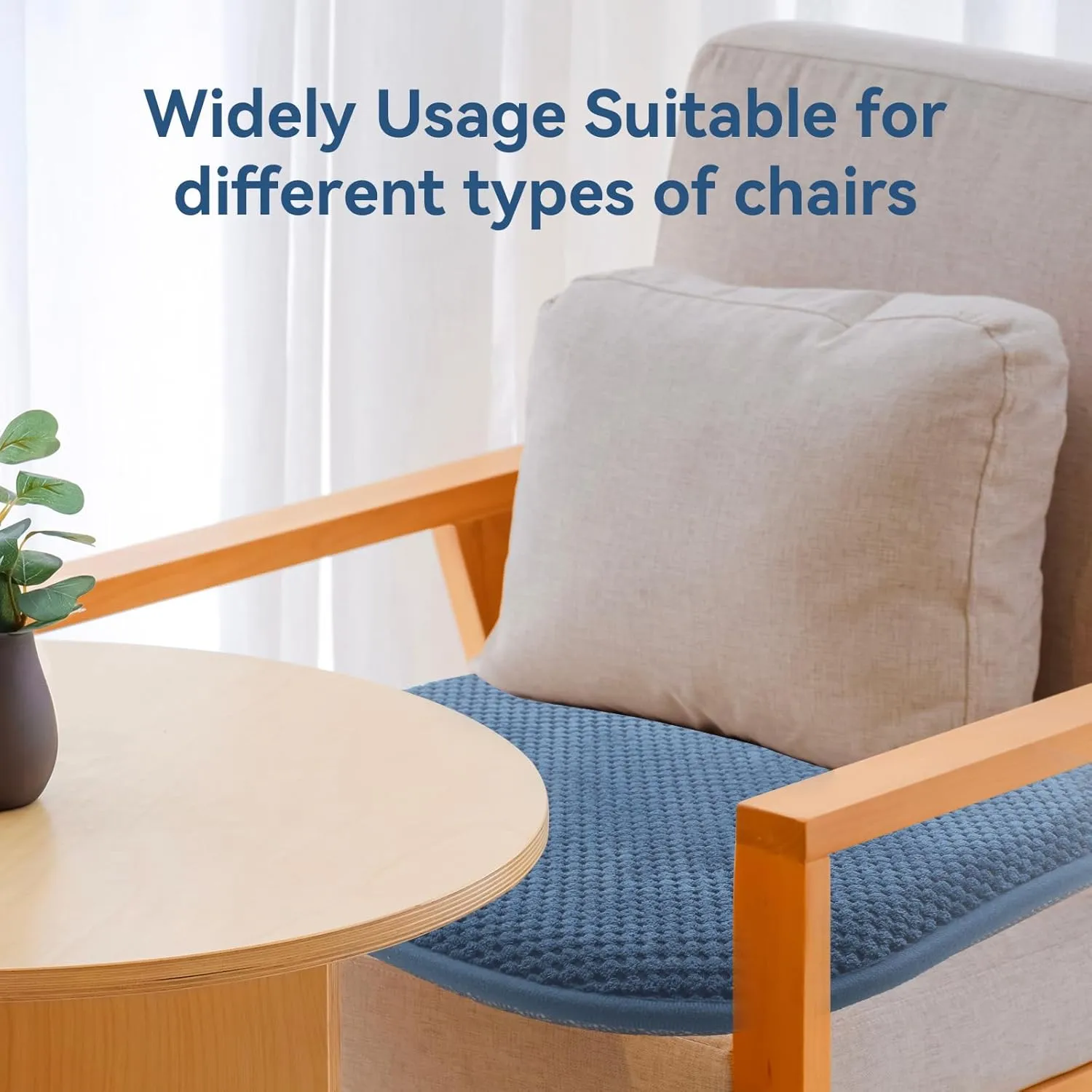 SWEMSTAR Chair Cushions - Kitchen Dining Chair Pads Foam Seat Cushion for Chairs Barstool Cushions Non Slip Seat Pad