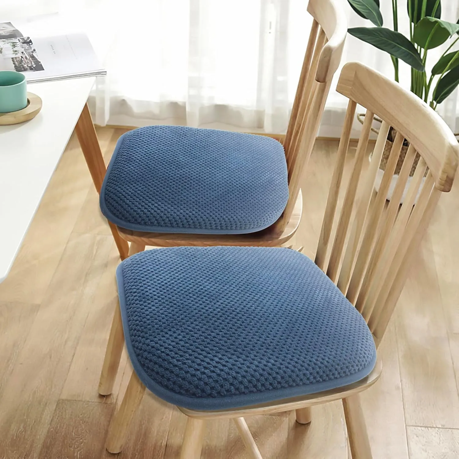 SWEMSTAR Chair Cushions - Kitchen Dining Chair Pads Foam Seat Cushion for Chairs Barstool Cushions Non Slip Seat Pad