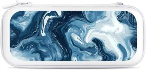 Swirling Marble Pattern Compatible with Switch Carrying Case Hard Travel Game Bag Pouch with 15 Games Accessories