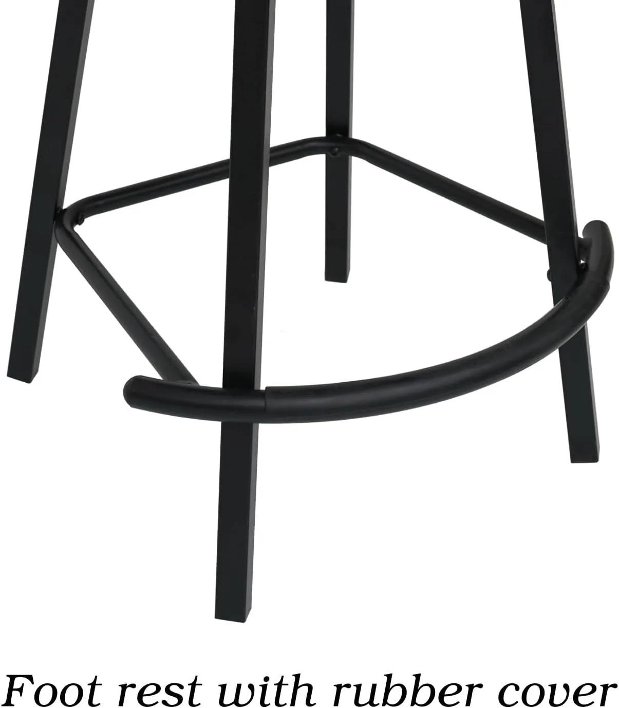Swivel Outdoor Bar Stools Set of 2, Alloy Steel Bar Height Patio Chairs with High Back，All-Weather Patio Furniture for Deck Lawn Garden, Black