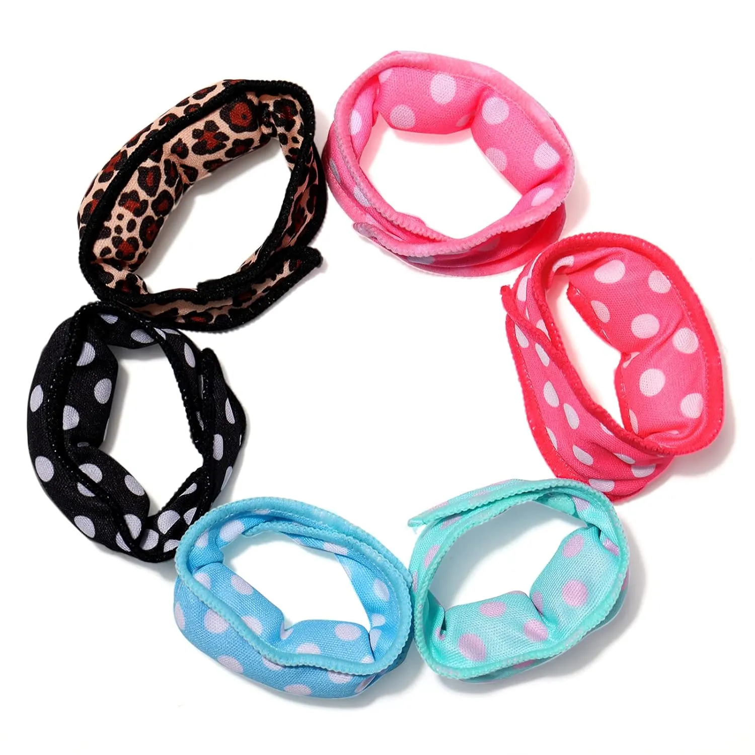 Syhood 48 Pcs Sponge Hair Rollers Soft Hair Curlers to Sleep in, Foam Heatless Overnight Pillow Curlers for Women Tousle Hair Styling Tools(Cloth Cover,Polka Dot, Leopard)