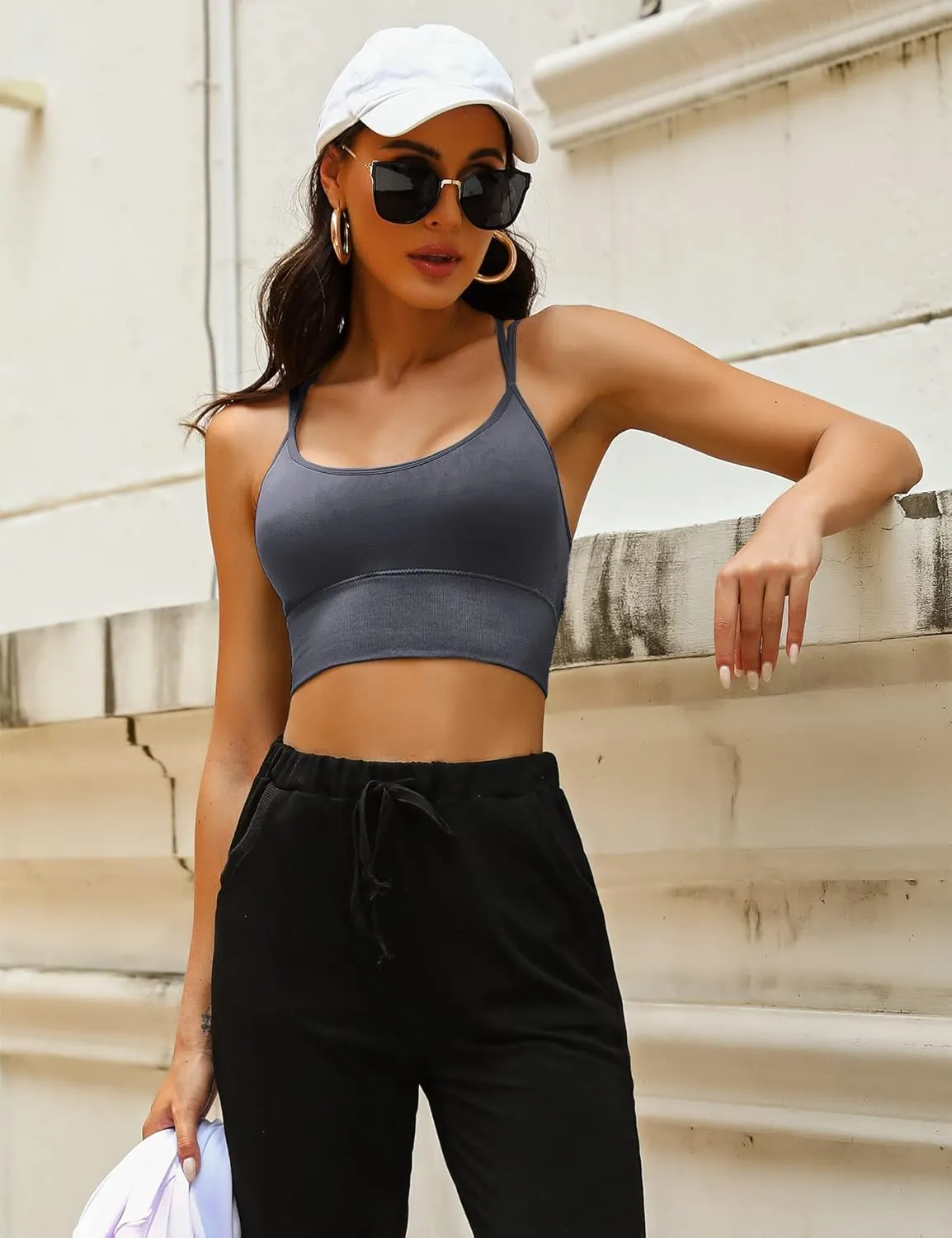 Sykooria 3 Pack Strappy Sports Bra for Women Sexy Crisscross for Yoga Running Athletic Gym Workout Fitness Tank Tops