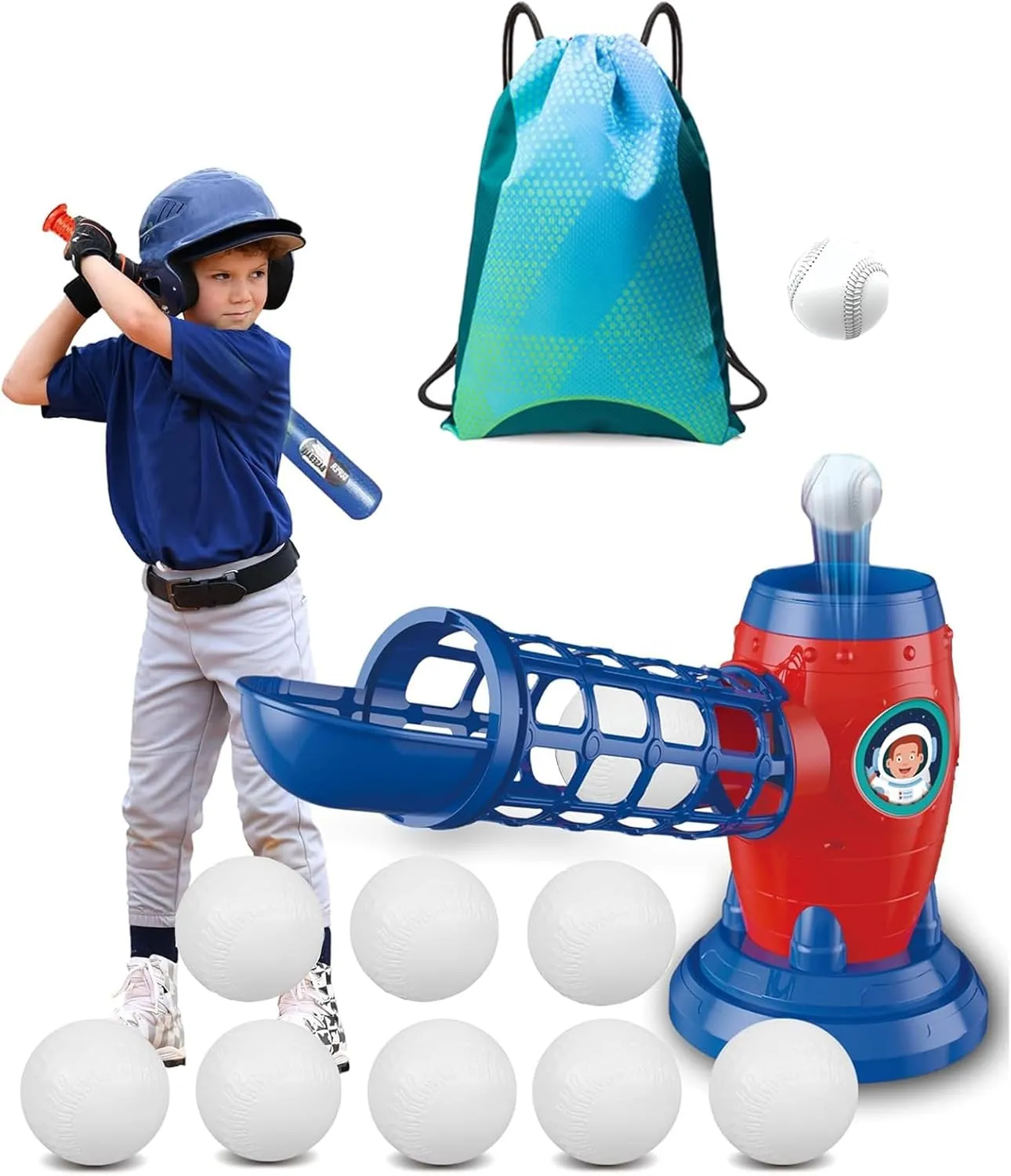 T Ball Set for Kids Toddlers, Electric Automatic Baseball Pitching Machine Pitcher Machines, Tee Ball Set Baseball Tee for Kids Toddlers 3-5 5-8 3-12
