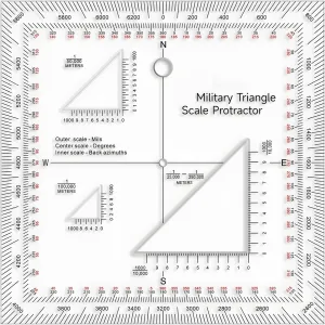 Tactical Coordinate Scale Ruler for Military Use, Utm Mgrs Navigation Tool for Map Reading, Navigation Device, Tactical Grid Reference Guide for Outdoor Activities